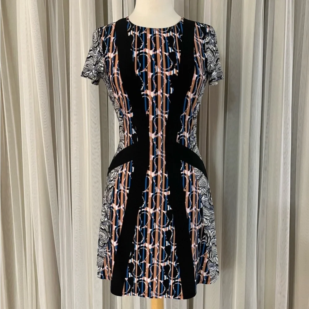 BCBGMaxAzria Ink Paisley Dress size XS (Extra Small) - Picture 4 of 8
